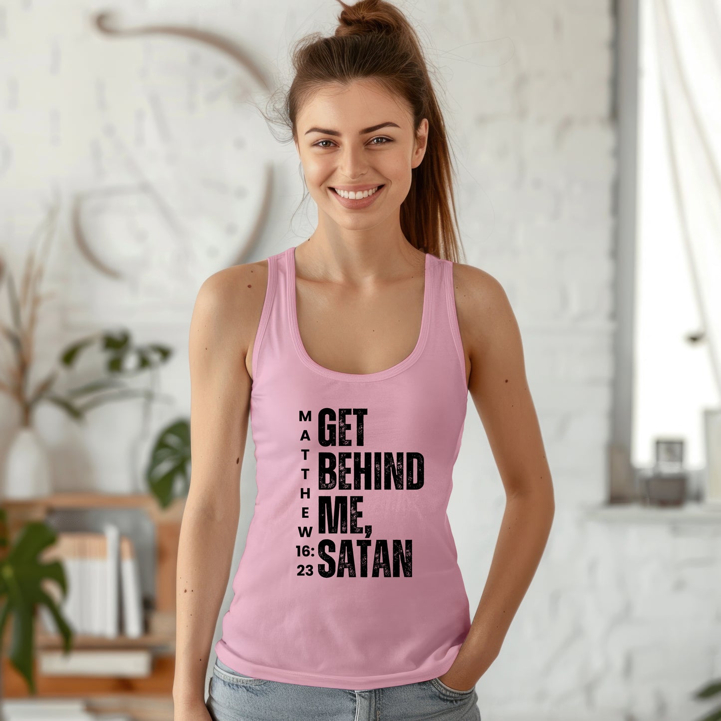 Get Behind Me Satan Racerback Tank Top