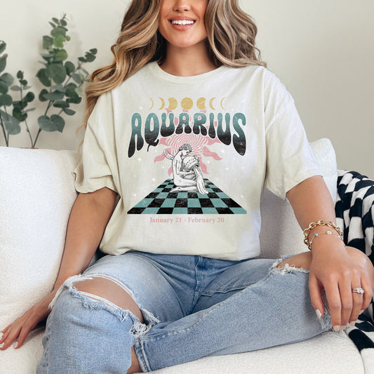 Aquarius Zodiac Graphic T-Shirt